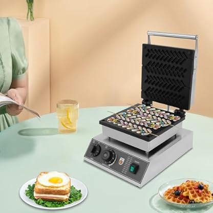 Levkitch Waffeleisen für 4 Belgische Waffeln,1750W Waffel Elektrisch mit Antihaftbeschichtete Platten,Timer,50-300 °C Temperaturregelung Waffelautomat (4 Belgische Waffeln-Wheatshoe) – Bild 4