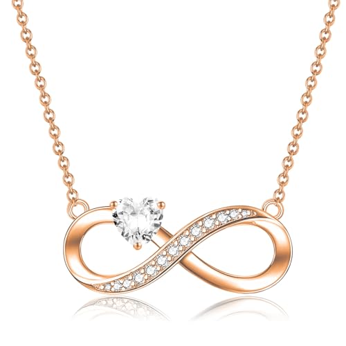 CERSLIMO Unendlichkeitszeichen Kette Rosegold Halskette Infinity Herz Zirkonia Schmuck Geschenke Muttertag Geburtstag Weihnachten Valentinstag Weihnachtstag für Freundin Mädchen Mama CERSLIMO Unendlichkeitszeichen Kette Rosegold Halskette Infinity Herz Zirkonia Schmuck Geschenke Muttertag Geburtstag Weihnachten Valentinstag Weihnachtstag für Freundin Mädchen Mama