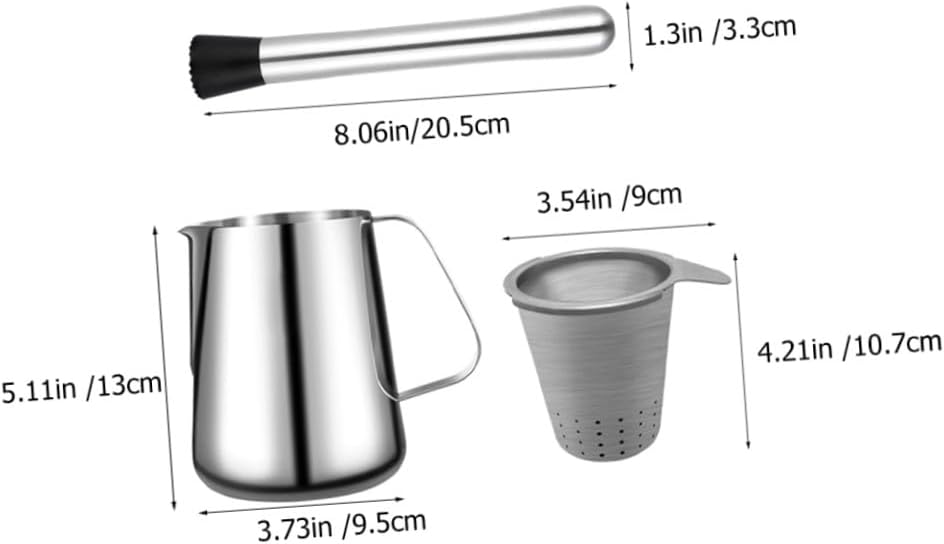 VILLCASE Stainless Steel Lemon Squeezer Manual Fruit Juicer Hand Press Citrus Juicer Portable 3pcs Set for Home Use