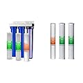 iSpring Whole House Water Filter System, Reduces Chlorine, Sediment, Taste, Odor, 3-Stage Whole House Water Filtration System w/ 20"x2.5" Water Filters and Clear 1st-Stage Housing, Model: WCB32C | Replacement Sediment Two Carbon Block Cartridges Fits WCB3
