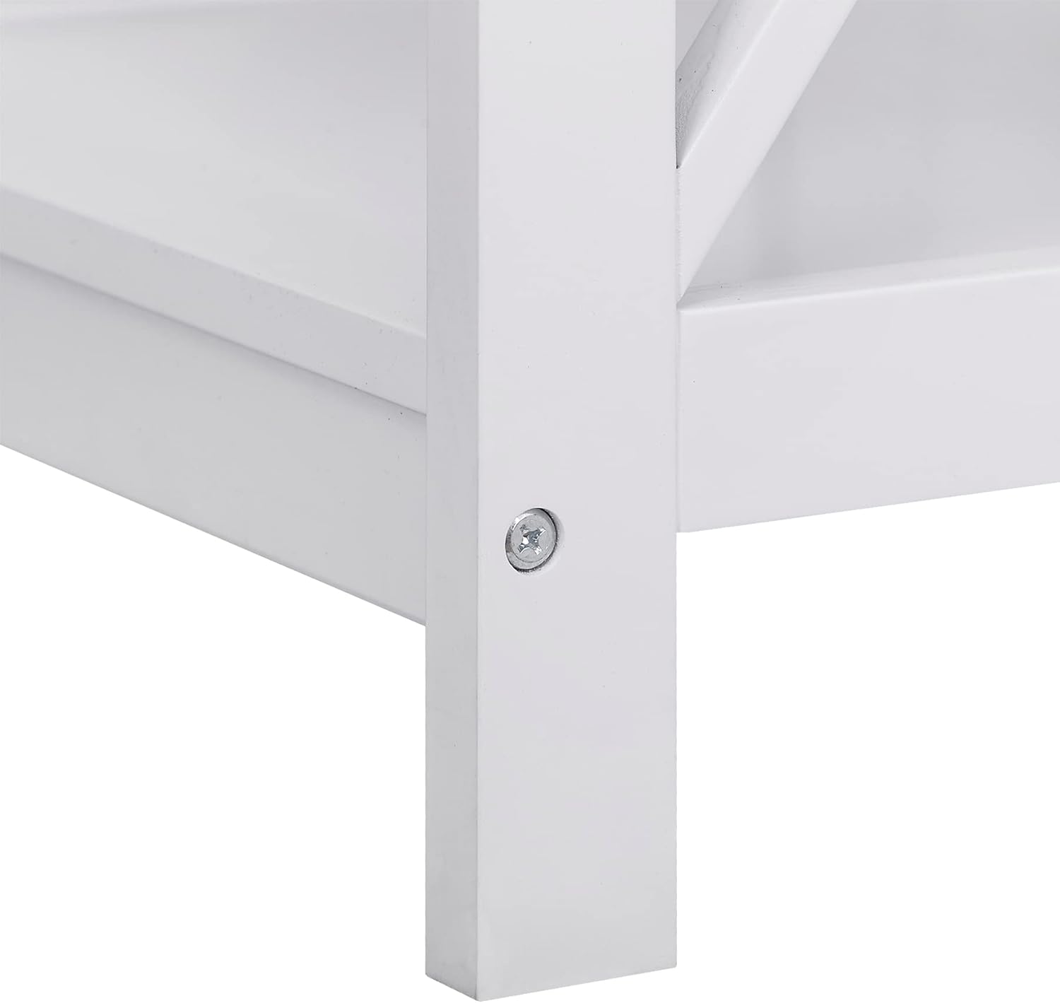 SUPER DEAL End Tables Set of 2, 3-Tier Side Sofa Tables with Storage Shelves, Sturdy X-Design Versatile Small Table for Bedroom Living Room Small Spaces, 24 Inch White