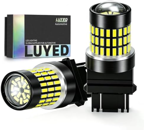 LUYED 3157 LED Bulbs Reverse Light Xenon White 1800 Lumens Super Bright 78 SMD 3056 3156 3057 4157 LED Bulbs,Used for Back Up Reverse Lights,Brake Lights,Tail Lights,Turn Signal Lights,Pack of 2