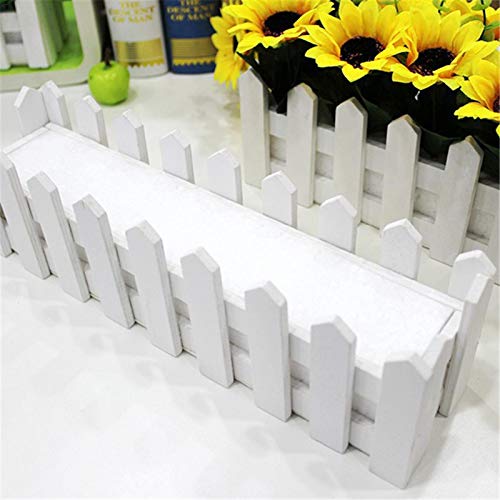 2 Pcs Wooden Picket Fence Window Box/Flower Box Flower Plant Pot Window Box Garden Decking Fence For Garden Basket Plant Container Home Decor (Color : 30Cm) #TOP5