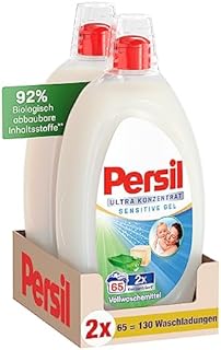 Persil Ultra koncentrat Sensitive Gel środek piorący (2 x 65 cykli prania), wysoko skoncentrowany uniwersalny środek piorący