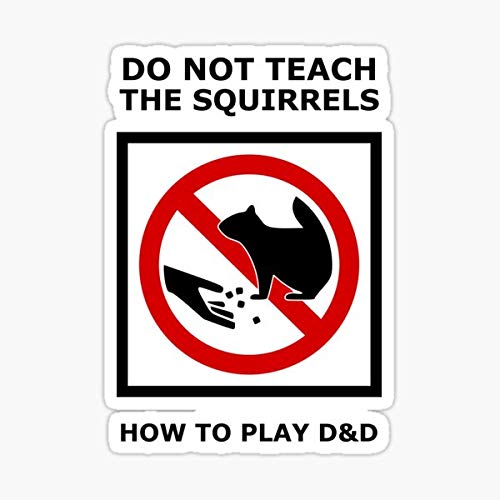 DND Squirrels Sticker - Sticker Graphic - Auto, Wall, Laptop, Cell, Truck Sticker for Windows, Cars, Trucks