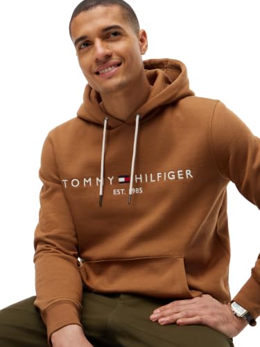 Image of Tommy Hilfiger Men's Medium Weight Fleece Hoodie Sweatshirt With Embroidered Logo, Also Available in Big & Tall