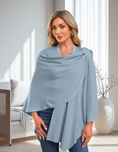 Image of PULI Womens Cross Front Poncho Shawl Wrap Elegant Wedding Formal Gift