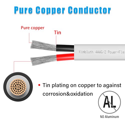 image for Kimbluth 12 Gauge Duplex Marine Wire Tinned Copper Boat Cable, 50ft 12