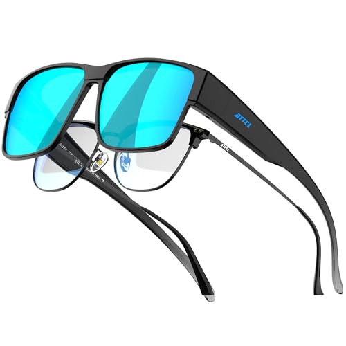 ATTCL Polarized Fit Over Sunglasses for Men Women, Oversized Square UV400 Sun Glasses for Driving, Fishing - Main Image