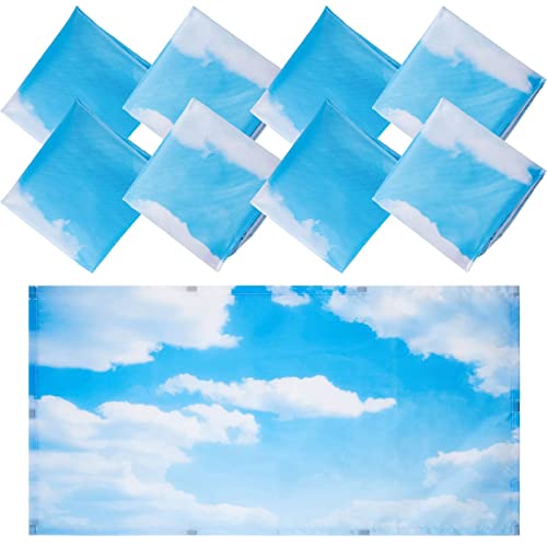 Patelai 8 Pack Magnetic Filter Light Covers For Fluorescent Lights, Classroom, Office Home Drop Ceiling, 4 X 2 Feet (Sky Style) #TOP26