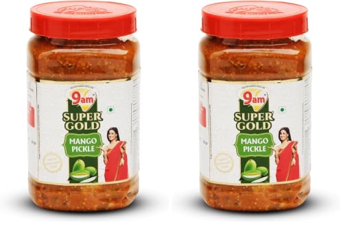 Image of 9AM Super Gold Mango Pickle 900g - Authentic Indian Pickle with Spicy & Tangy Flavor (Pack of 2)