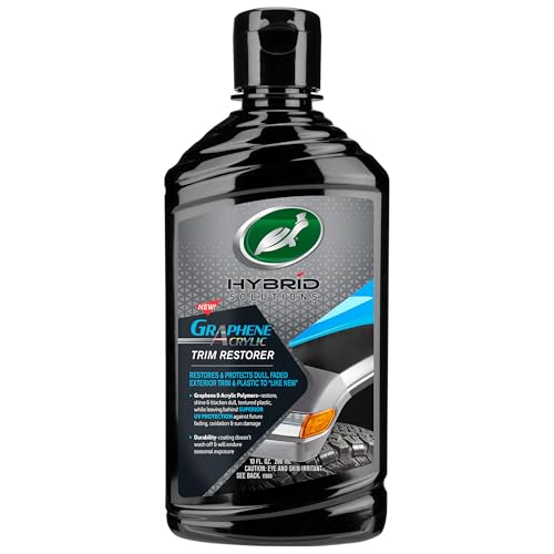 Turtle Wax Hybrid Solutions Graphene Acrylic Black Trim Restorer, 295 ml, Revives Exterior Car Plastic to Like New Condition, Won't Wash Off, Superior UV Protection