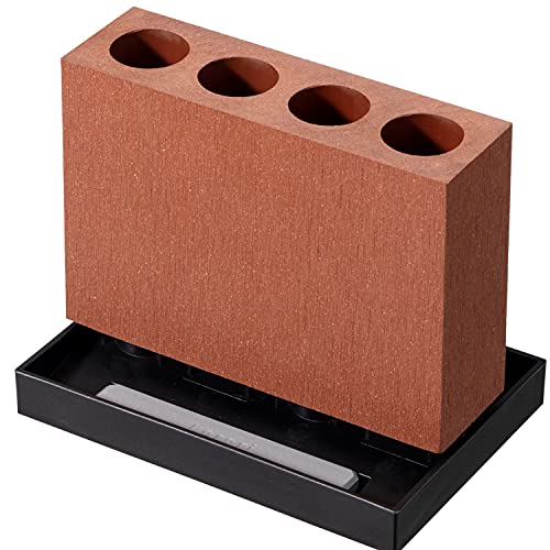 アネステイカンパニー 傘立て ブラウン 幅17cm×奥行11.5cm×高さ14cm karari 珪藻土 アンブレラスタンド スリム 4本用 吸水 玄関 省スペース 収納 HO2129