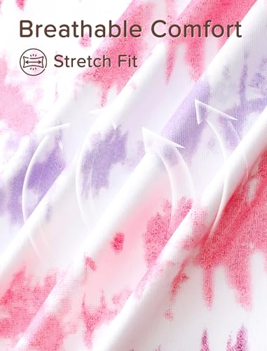 Mikrdoo Girls Pajamas Set Long Sleeve Tie Dye 2-Piece Kids PJs Sleepwear Size 4-14 Years3