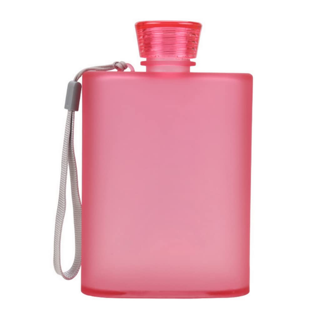 anso Plastic Hip Liquor Whiskey Flask Cap Pocket Leak-proof Sports Water Bottle Leakproof (Red)