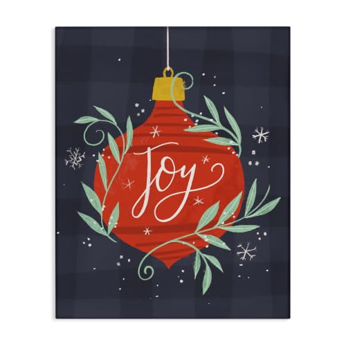 Stupell Industries 'Joy Sentiment Festive Red Holiday Ornament'| Canvas Art