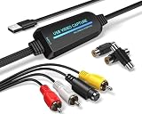 Fulfalic VHS to Digital Converter -1080p USB 2.0 Capture Card- Convert VHS, Mini DV, Hi8, DVD & VCR to Digital for Mac/Windows