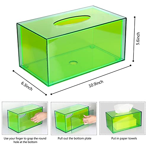 Yes!Fresh Acrylic Clear Tissue Box Cover Holder With Upright Flexible Bracket,Clear Multi-Colored Dazzle Napkin Dispenser For Bathroom Vanity Countertop, Kitchen And Office Room #TOP5