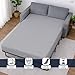 Cottington Lane 1 Piece Sleeper Sofa Fitted Sheet Queen Size, Premium Quality 100% Egyptian Cotton, 6 Inch Deep Sofa Bed/Pullout Couch Bottom Sheet Only, Cooling, Soft & Breathable, Silver Grey