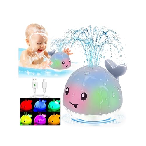Image of Bath Toys for Kids Ages 1-3 - Valentines Gifts Easter Basket Stuffers - 1 Year Old Girl Boy Gifts 1st First Birthday Gift - Light Up Whale Sprinkler Bathtub Water Pool Toys for Babies 6-12-18 Months