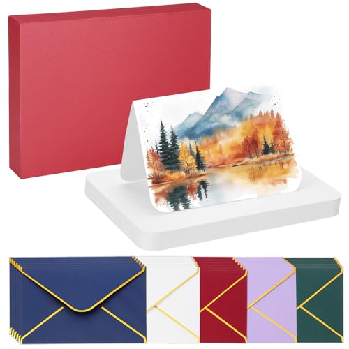 Tarjetas de acuarela de algodón puro con esquinas redondeadas de 4x6 pulgadas y sobres
