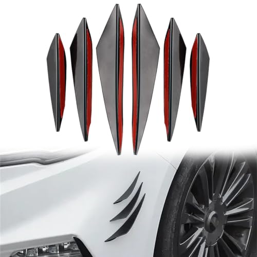 DOKRIN Alerón delantero para coche,6 alerones universales para modificación de coche, parachoques delantero, faldones laterales y alerones.