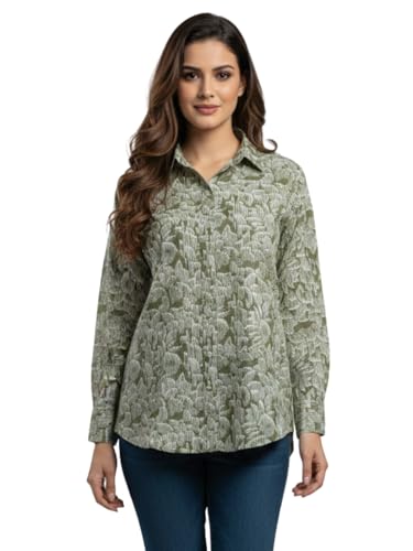 Image of GRECIILOOKS Shirts for Women - Korean Style Long Sleeve Oversized Button Down | Plus Size Workwear Top for Office & Casual Wear