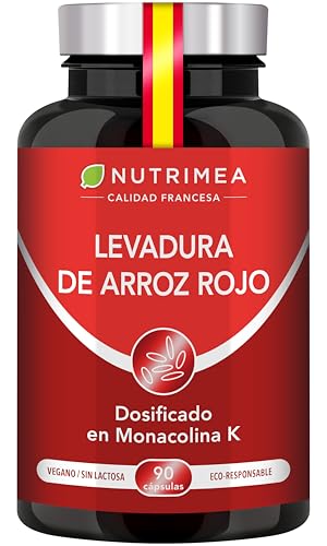 Levadura de Arroz Rojo + 15 mg Coenzima Q10 + 2,8 mg Monacolina K – Apoyo al Colesterol – Sin Citrinina – Alta Concentración – 90 Cápsulas Veganas – Fabricado en Francia – Nutrimea