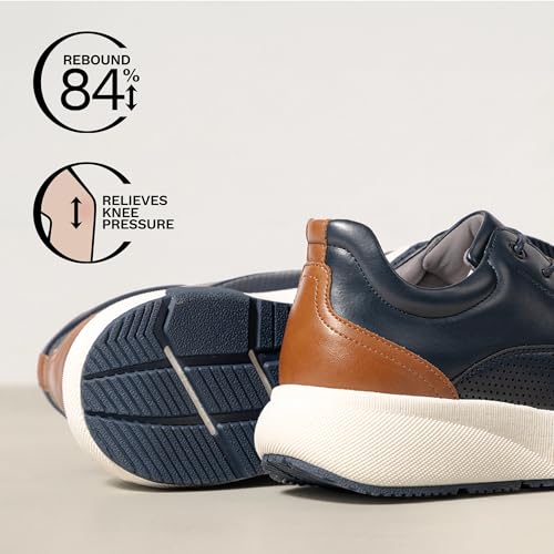 Bruno Marc Men's Casual Dress Sneakers Shoes, All-Day Comfort Cushioning Walking Breathable Lightweight Oxfords MaxFlex ActiveMetro,Size 10.5,Dark Blue,BMUMOX2421