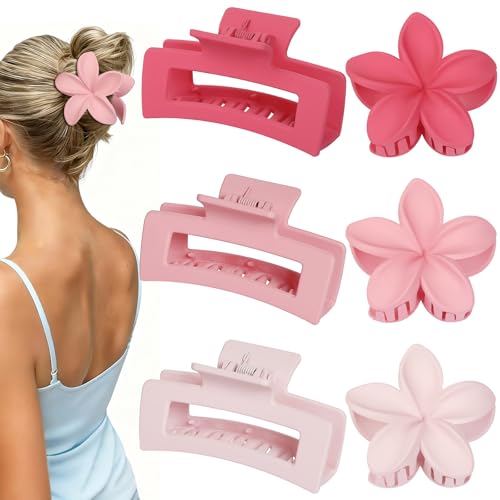 Flower Hair Clips for Women Square Claw …