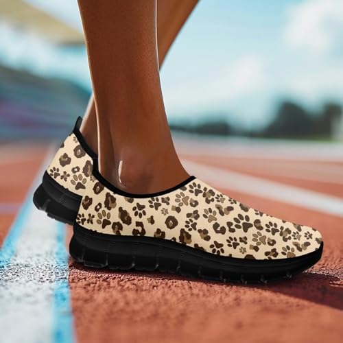 Binienty Printed Slip on Loafers for Women Work Breathable Mesh Barefoot No Laces Running Hiking Tennis Shoe3