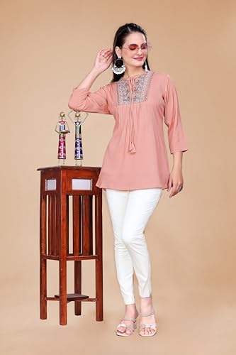 Image of Women's Casual Floral Printed Shirt | Button-Down Collar Three-Quarter Sleeve Top | Stylish Trendy Printed Shirt for Women | Relaxed Fit Cotton Shirts | Western Style Tops