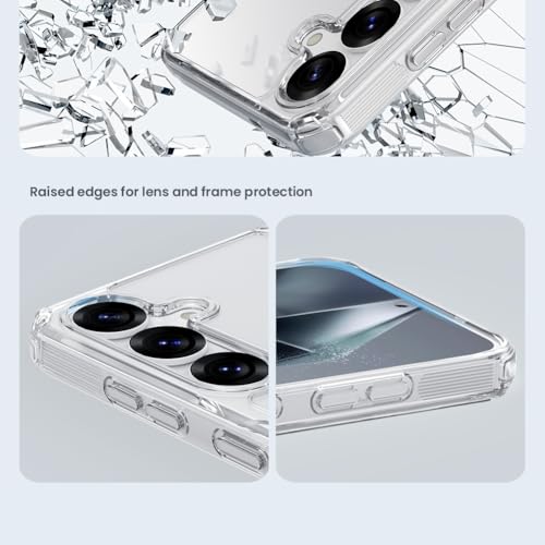 Image of Nillkin Case for Samsung Galaxy S25 (6.2 inch Inch) Nature TPU Pro Magnetic Works with Magsafe Charger Hard Borders + PC Back & Impact Resist Edges Soft Flexible White Color