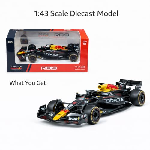 Image of Wizplex QY Toys Official Licensed Red Bull RB19 F1 Car 1:43 Scale Diecast Model - Metal Collectible Display Toy for Fans & Gifting