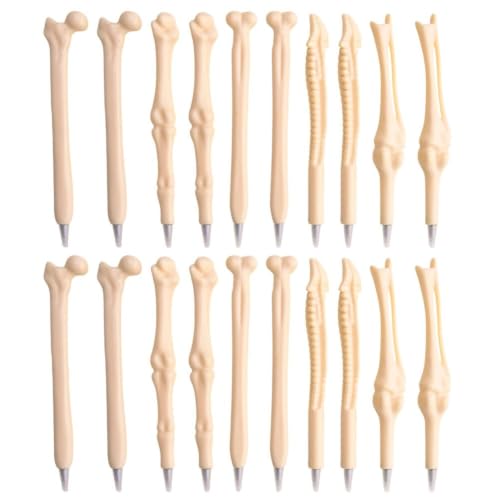 20Pcs Creative Novelty Bone Shape Ink Ballpoint Pens 0.7mm Skull Finger Pen