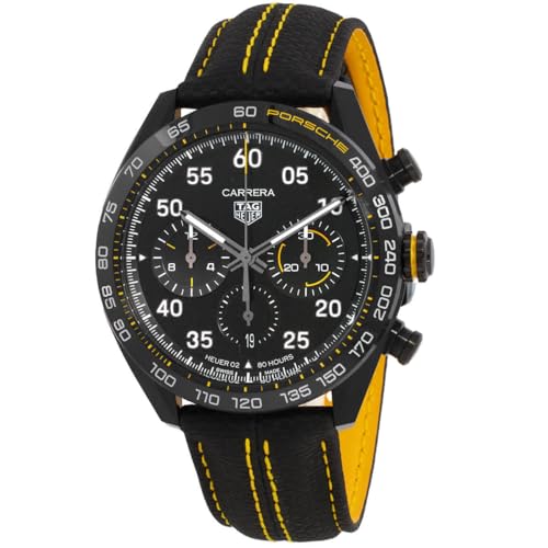 TAG Heuer Carrera X Porsche Reloj cronógrafo automático con esfera negra CBN2A1H.FC6512, negro, 44 mm, moderno, negro, 44 mm, Modern