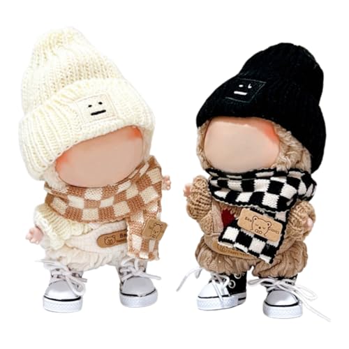 For Labubu  5_Zbg ʂݗp uu1 2 3ڑΉ 15/17cml`̕ Z[^[ jbgI[o[I[ `FbN}t[ Xq C 킢 gh RX`[ ւ l`xr[ Ȑl`̕ DIY ANZ