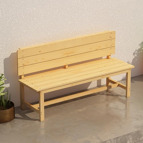 YGER JZGB Banco Terraza con Respaldo, Banco Jardin Exterior, Resistente a la Corrosión, Capacidad de 400 kg, Ideal para Caminos, Patios y Terrazas(120x45x75cm/47x18x30in)