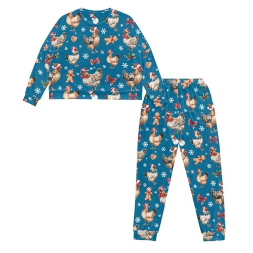 Image of Women's 2 Piece Printed Pajama Set Long Sleeve Sleepwear Set with Long Pants Casual Lounge Sets with Pocket