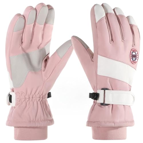 Women's Winter Thermal Touchscreen Gloves, Waterproof Skiing Gloves for Outdoor Activities, 1 Pair