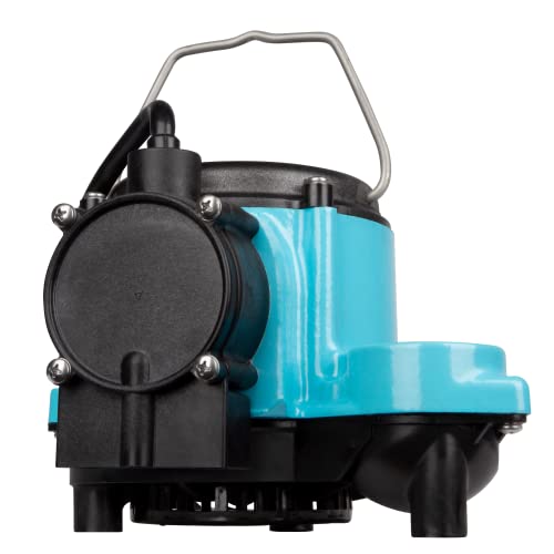 Image of Little Giant 6-CIA-RS 115 Volt, 1 /3 HP, 2760 GPH Cast Iron Sump Pump with Piggyback Diaphragm Switch and 10-Ft. Cord, Blue, 506267