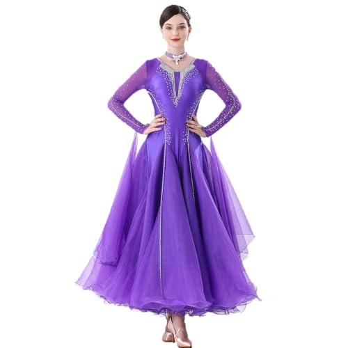 JRUIA Professional Ballroom Dance Competition Dresses Women's National Standard Dancewear Waltz Foxtrot Dancing Outfit,Purple,XL JRUIA Professional Ballroom Dance Competition Dresses Women's National Standard Dancewear Waltz Foxtrot Dancing Outfit,Purple,XL