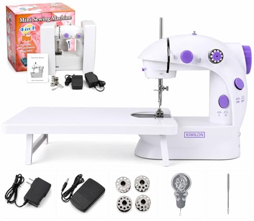 Image of Sewing Machine Electric With Table Set | Portable Electric Stitching Machine With Foot Pedal, Bobbin Winder, LED Light And Extension Board