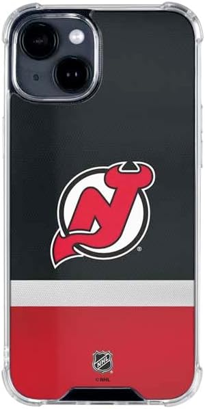 Skinit Clear Phone Case Compatible with iPhone 15 Plus - Officially Licensed NHL New Jersey Devils Jersey Design