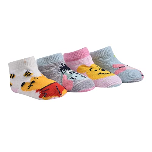 Disney Baby Girls' Winnie The Pooh Multi-Pack Quarter Socks