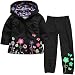Impermeable para niños y niñas, impermeable, con capucha, para bebé, cortavientos, impermeable, impermeable, para niños, pantalones para niños y niñas, con flores, 18 bocas, 5 años, Negro, 18 Meses