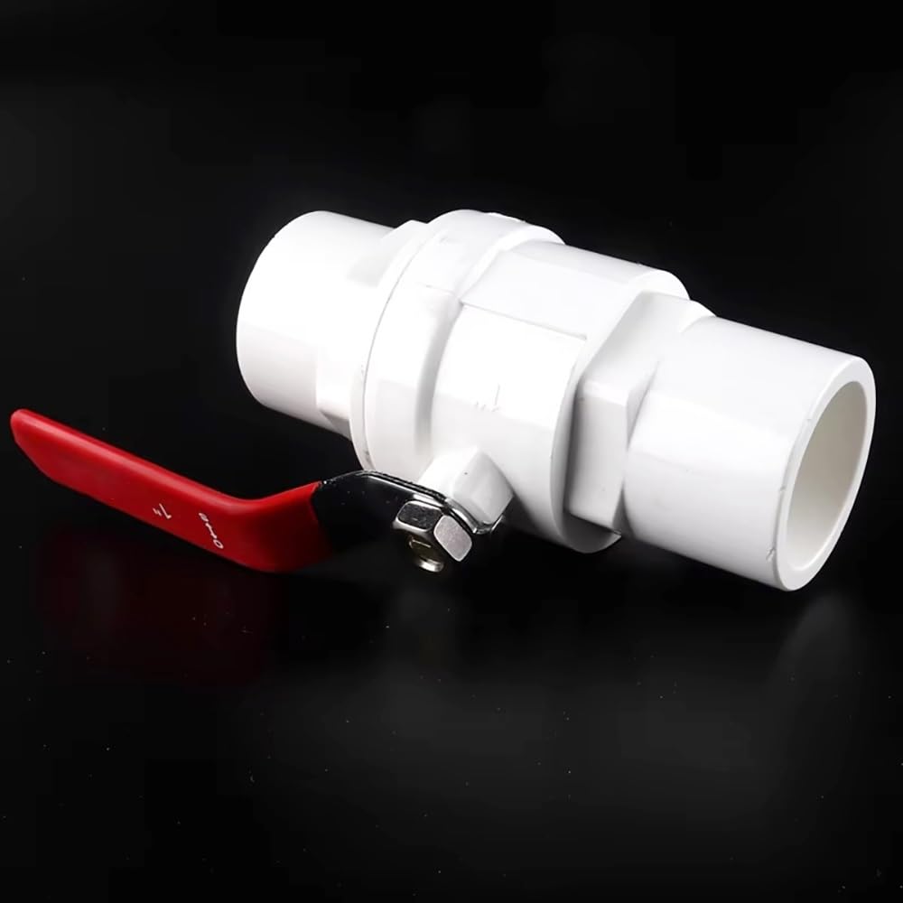 Válvula de Bola de PVC con Mango Antideslizante, Controlador de Flujo de Agua de 20mm a 110mm for fontanería de jardín, césped y hogar, 1 ud.(40mm)
