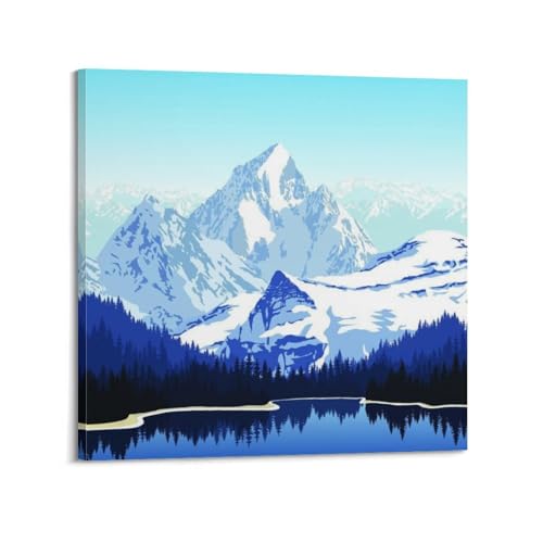 Poster paysage bleu suisse art mural moderne toile décoration esthétique