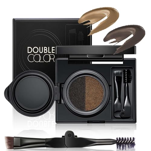 Crema Para Cejas Y Delineador De Ojos Con Sello, 2 En 1 Polvo Impermeable Para Cejas Y Crema Delineadora De Ojos, Máscara De Cejas De Dos Colores Con Cepillo (01#)