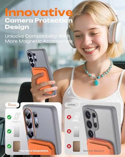 Image of TOCOL for Samsung Galaxy S26 Ultra Case, Compatible with Magsafe, Built-in Magnets, Drop Protection, Slim Translucent Matte for S26 Ultra Phone Case 6.9 inch (Gray)